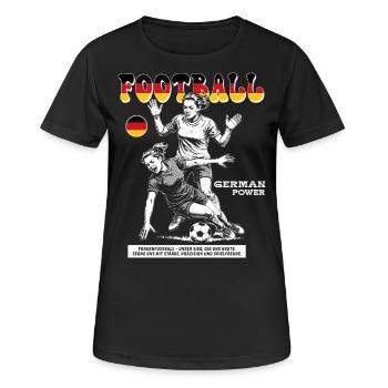 Germany Fußballspielerin Shirt: Foul mit Ansage - Frauen T-Shirt atmungsaktiv - Schwarz - Vorne - AI Model Female 172 light (172cm)