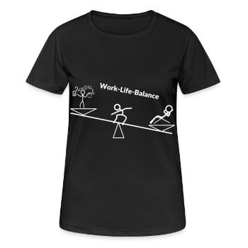 Work.Life Équilibre - T-shirt respirant Femme - noir - Devant - AI Model Female 172 light (172cm)