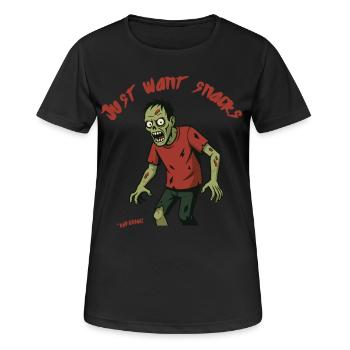 Envie de snacks - Zombie - T-shirt respirant Femme - noir - Devant - AI Model Female 172 light (172cm)