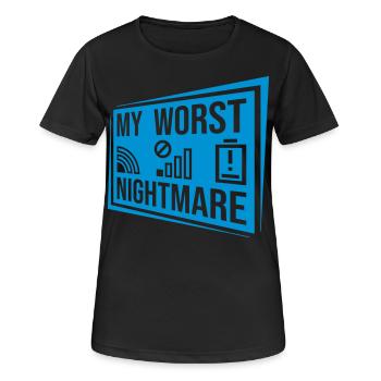 Logos mon pire cauchemar - T-shirt respirant Femme - noir - Devant - AI Model Female 172 light (172cm)
