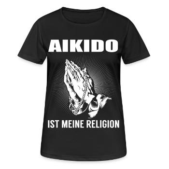 Aikido - my religion - Women's Breathable T-Shirt - black - Front - AI Model Female 172 light (172cm)
