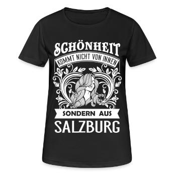 Beauté vient de Salzbourg - a - T-shirt respirant Femme - noir - Devant - AI Model Female 172 light (172cm)