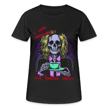 Ich hasse Morgen... - Frauen T-Shirt atmungsaktiv - Schwarz - Vorne - AI Model Female 172 light (172cm)