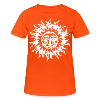 Burning sun - Women's Breathable T-Shirt - neon orange - Front - AI Model Female 172 dark (172cm)