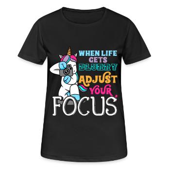 Einhorn Fotograf Fotografin Geschenk Kamera - Frauen T-Shirt atmungsaktiv - Schwarz - Vorne - AI Model Female 172 light (172cm)