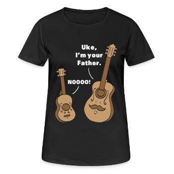 Ukulele Gitarre Geschenk Uke I am your father - Frauen T-Shirt atmungsaktiv - Schwarz - Vorne - AI Model Female 172 light (172cm)