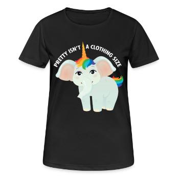 Pretty Isn't A Clothing Size - Elephant Unicorn - Frauen T-Shirt atmungsaktiv - Schwarz - Vorne - AI Model Female 172 light (172cm)
