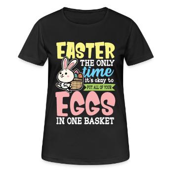 Pâques havre de Pâques nid de Pâques oeufs chasse d’oeufs - T-shirt respirant Femme - noir - Devant - AI Model Female 172 light (172cm)