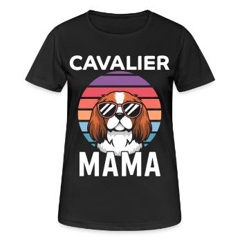 Cavalier King Charles Spaniel Saying Mom Gift - Women's Breathable T-Shirt - black - Front - AI Model Female 172 light (172cm)
