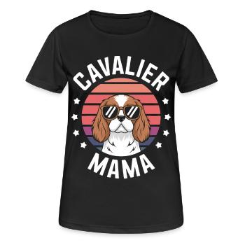 Cavalier King Charles Spaniel Saying Mom Gift - Women's Breathable T-Shirt - black - Front - AI Model Female 172 light (172cm)