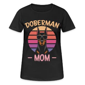 Dobermann Spruch Mama Lustiges Dobermann Geschenk - Frauen T-Shirt atmungsaktiv - Schwarz - Vorne - AI Model Female 172 light (172cm)