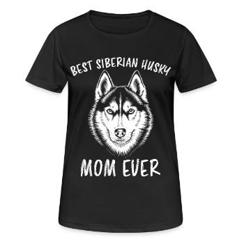 Husky sibérien disant Huskies de Sibérie cadeau - T-shirt respirant Femme - noir - Devant - AI Model Female 172 light (172cm)