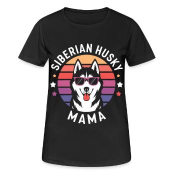 Husky sibérien disant Huskies de Sibérie cadeau - T-shirt respirant Femme - noir - Devant - AI Model Female 172 light (172cm)