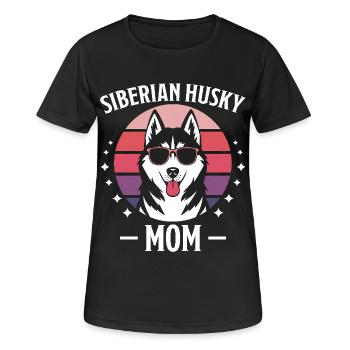 Husky sibérien disant Huskies de Sibérie cadeau - T-shirt respirant Femme - noir - Devant - AI Model Female 172 light (172cm)