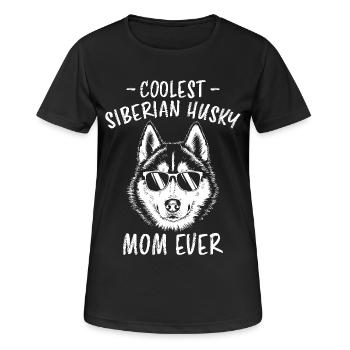 Husky sibérien disant Huskies de Sibérie cadeau - T-shirt respirant Femme - noir - Devant - AI Model Female 172 light (172cm)