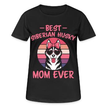 Husky sibérien disant Huskies de Sibérie cadeau - T-shirt respirant Femme - noir - Devant - AI Model Female 172 light (172cm)
