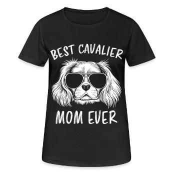 Cavalier King Charles Spaniel Saying Mom Gift - Women's Breathable T-Shirt - black - Front - AI Model Female 172 light (172cm)