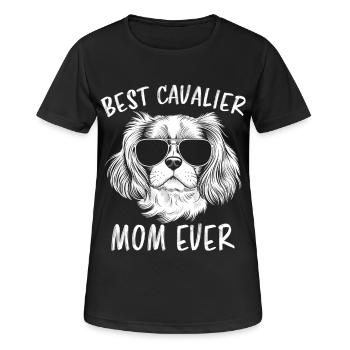 Cavalier King Charles Spaniel Saying Mom Gift - Women's Breathable T-Shirt - black - Front - AI Model Female 172 light (172cm)