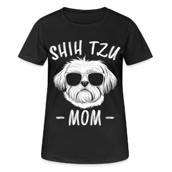 Shih Tzu Dire Maman Drôle Shih Tzu Cadeau - T-shirt respirant Femme - noir - Devant - AI Model Female 172 light (172cm)