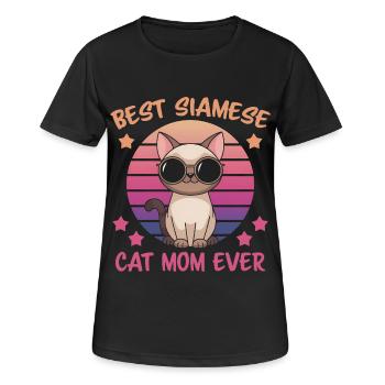 Siamkatze Spruch Siamkatze Mama Siamkatze Geschenk - Frauen T-Shirt atmungsaktiv - Schwarz - Vorne - AI Model Female 172 light (172cm)