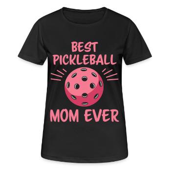 Pickleball Saying Mom Funny Pickleball Gift - Women's Breathable T-Shirt - black - Front - AI Model Female 172 light (172cm)