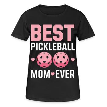Pickleball Saying Mom Funny Pickleball Gift - Women's Breathable T-Shirt - black - Front - AI Model Female 172 light (172cm)