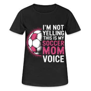 Soccer Saying Mom Funny Soccer Player Gift - Women's Breathable T-Shirt - black - Front - AI Model Female 172 light (172cm)