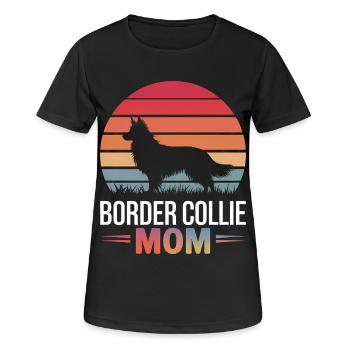 Border Collie disant drôle Border Collie cadeau - T-shirt respirant Femme - noir - Devant - AI Model Female 172 light (172cm)