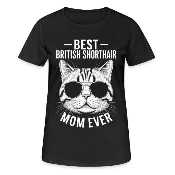 British Shorthair Dire Drôle de Chats Cadeau - T-shirt respirant Femme - noir - Devant - AI Model Female 172 light (172cm)