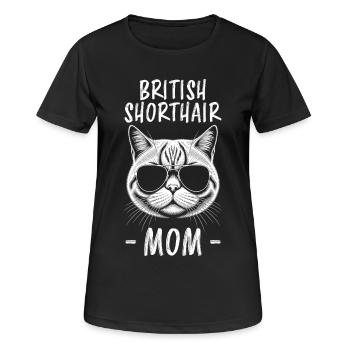 British Shorthair Dire Drôle de Chats Cadeau - T-shirt respirant Femme - noir - Devant - AI Model Female 172 light (172cm)