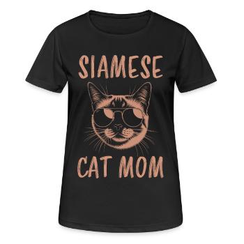 Siamkatze Spruch Siamkatze Mama Siamkatze Geschenk - Frauen T-Shirt atmungsaktiv - Schwarz - Vorne - AI Model Female 172 light (172cm)