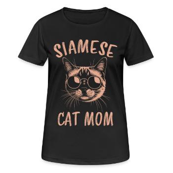 Siamkatze Spruch Siamkatze Mama Siamkatze Geschenk - Frauen T-Shirt atmungsaktiv - Schwarz - Vorne - AI Model Female 172 light (172cm)