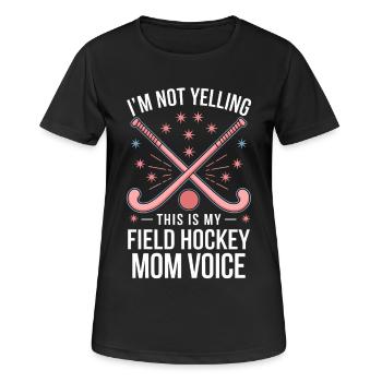 Field Hockey Saying Mom Funny Field Hockey Gift - Women's Breathable T-Shirt - black - Front - AI Model Female 172 light (172cm)