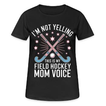 Field Hockey Saying Mom Funny Field Hockey Gift - Women's Breathable T-Shirt - black - Front - AI Model Female 172 light (172cm)