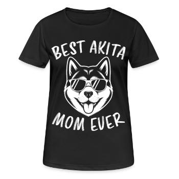 Akita Dire Akita Inu Chiens Drôle Akita Cadeau - T-shirt respirant Femme - noir - Devant - AI Model Female 172 light (172cm)