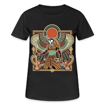 RA Gott der Sonne ÄGYPTEN - Frauen T-Shirt atmungsaktiv - Schwarz - Vorne - AI Model Female 172 light (172cm)