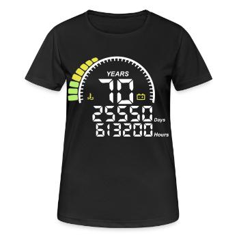 Gegen Jubiläum Jahre 70 Jahre - Frauen T-Shirt atmungsaktiv - Schwarz - Vorne - AI Model Female 172 light (172cm)