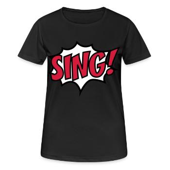 singen - Frauen T-Shirt atmungsaktiv - Schwarz - Vorne - AI Model Female 172 light (172cm)