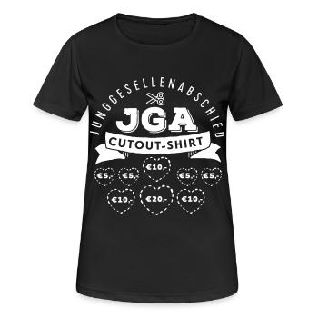 JGA Cutout Shirt, Spiel Shirt, Bräutigam verstei - Frauen T-Shirt atmungsaktiv - Schwarz - Vorne - AI Model Female 172 light (172cm)