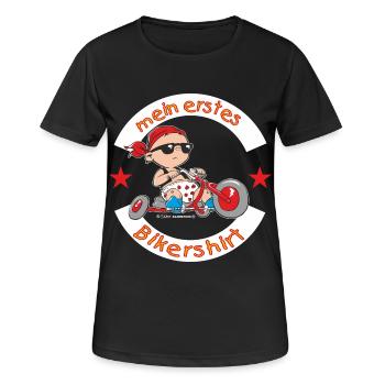 CD - mein erstes Biker Shirt - Motorrad Design für - Frauen T-Shirt atmungsaktiv - Schwarz - Vorne - AI Model Female 172 light (172cm)