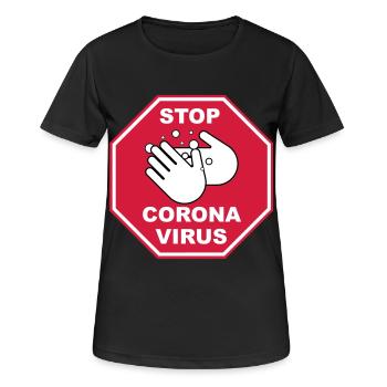Arrêtez le virus Corona - T-shirt respirant Femme - noir - Devant - AI Model Female 172 light (172cm)