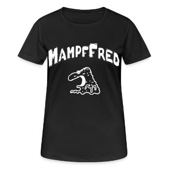 Mampffred(weiss).png - Frauen T-Shirt atmungsaktiv - Schwarz - Vorne - AI Model Female 172 light (172cm)