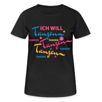 Immer tanzen Party (b) - Frauen T-Shirt atmungsaktiv - Schwarz - Vorne - AI Model Female 172 light (172cm)