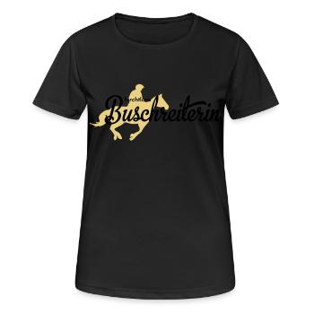 monter à cheval - T-shirt respirant Femme - noir - Devant - AI Model Female 172 light (172cm)