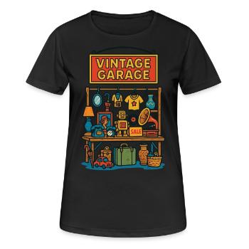 Antiquités Vintage Garage Design - T-shirt respirant Femme - noir - Devant - AI Model Female 172 light (172cm)