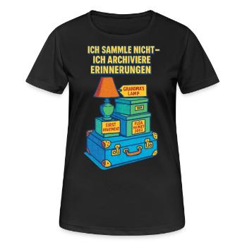 Ich Sammle Nicht Ich Archiviere Erinnerungen - Frauen T-Shirt atmungsaktiv - Schwarz - Vorne - AI Model Female 172 light (172cm)