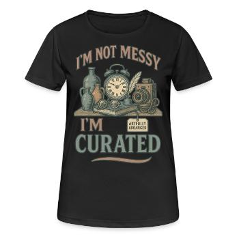 Collectionneur d’antiquités Messy Curated - T-shirt respirant Femme - noir - Devant - AI Model Female 172 light (172cm)