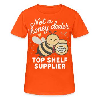 Pas un revendeur de miel Fournisseur haut de gamme Miel d’abeilles - T-shirt respirant Femme - orange néon - Devant - AI Model Female 172 dark (172cm)