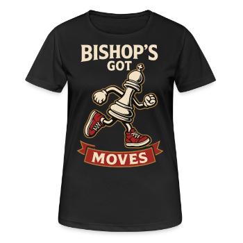 Bishop Got Moves Chess Player Board Game - Women's Breathable T-Shirt - black - Front - AI Model Female 172 light (172cm)