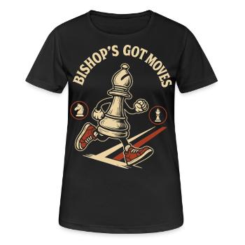 Bishop's Got Moves Chess Player Humor - Women's Breathable T-Shirt - black - Front - AI Model Female 172 light (172cm)